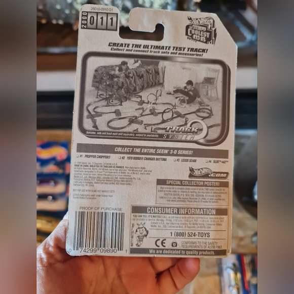 Hot Wheels Seein' 3-D Series Car #3 New on Card Lexus SC400 1999 - Picture 2 of 2